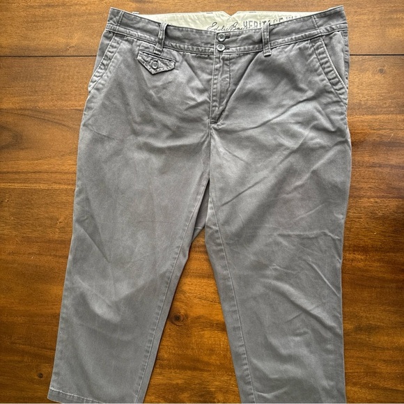 Eddie Bauer Cropped Pants Blakely Fit Women's 14 Gray Mid Rise Cotton Hiking - Picture 1 of 13